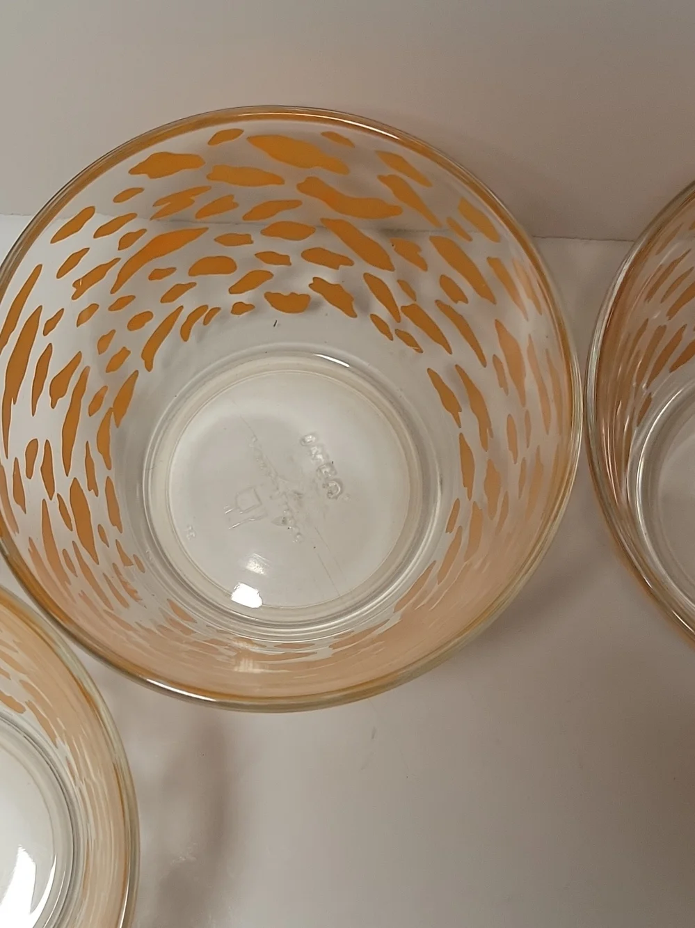 IKEA Orange Speckled Stackable Glass Vases